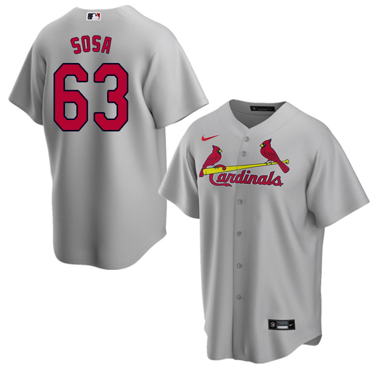 Nike Men #63 Edmundo Sosa St.Louis Cardinals Baseball Jerseys Sale-Gray